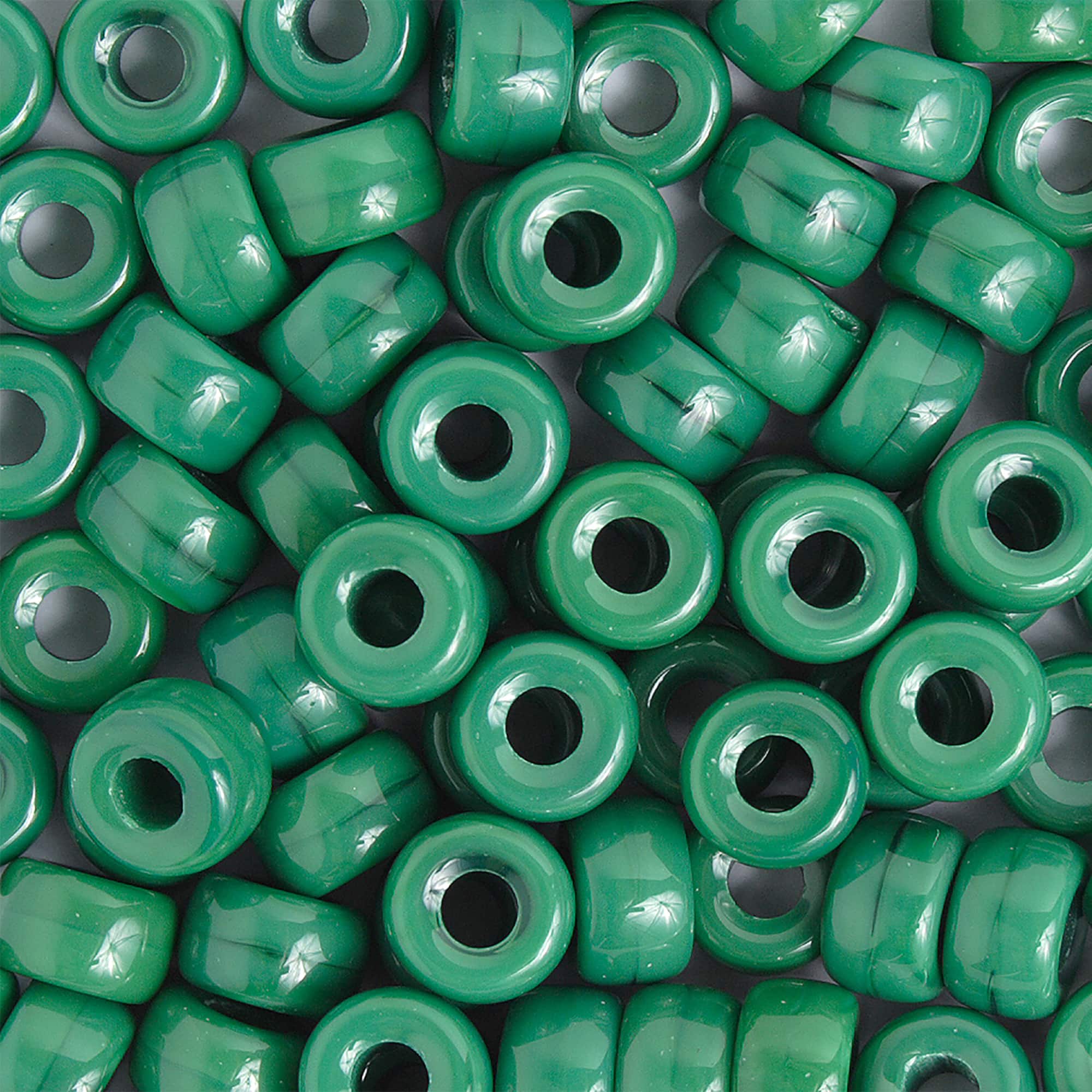 John Bead 9mm Opaque Czech Green Glass Crow Beads, 100ct.